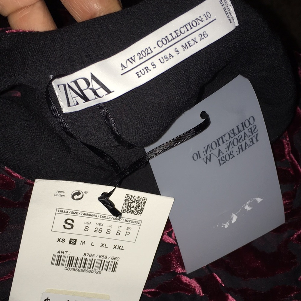 - Zara limited edition collection with draped detailed NWT wine detailed d… - Picture 7 of 10
